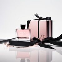 Bouteille de parfum en verre carrée de luxe personnalisée en gros avec pompe de pulvérisation 30ml 50ml ensemble d'emballage de carton de parfum cosmétique rose