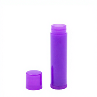 Vente en gros de tubes de baume à lèvres en plastique vides de 5 ml 5 g, ronds, violet, lilas, jaune, bleu, blanc, noir, rose, vert, emballage