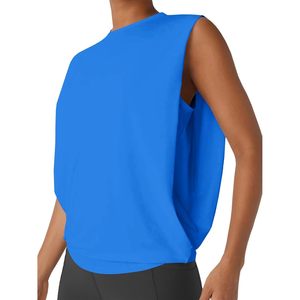 Womens Sleeveless Workout Tank Top Scoop Neck Moisture Wicking Athletic Yoga Running Tennis Exercise <b>Shirt</b> Blue - Product Image 1