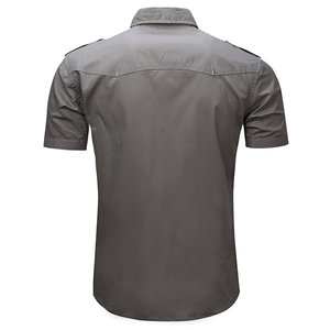 ชุดเดรสผู้ชายแขนสั้นคอปกแบบลำลองเสื้อคาร์โก้กีฬาซักได้สำหรับฤดูร้อนดีไซน์ใหม่ - Product Image 2