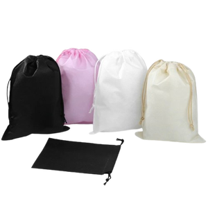 Sacs à poussière personnalisés avec logo transparent, bon marché, nouveaux, en gros, sacs de voyage en non-tissé pour chaussures, avec cordon de serrage - Product Image 1