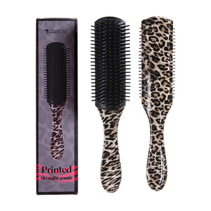 WanTMei Printed Straight Comb Large Leopard Print Massage Hair <b>Brush</b> For <b>Smoothing</b> And Volumizing Home Use - Product Image 1