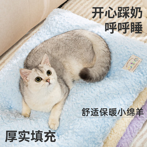 Chongdongyuan Cat Sleeping Mat Thickened Plush Winter Warm Rectangle Pet Mat For Cats And <b>Small</b> Dogs - Product Image 3