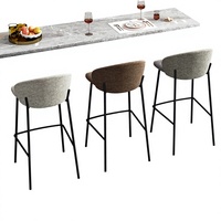 Comptoir de bar moderne et minimaliste pour la maison, tabouret de bar en fer forgé avec dossier et accoudoirs, modèle commercial 378, fabriqué en Chine