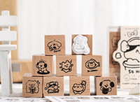 Mini Meow – Kit de tampons en bois peints à la main pour le bureau, motif accessoire vie féline