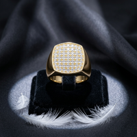 Anillo de Oro Rosa de 10K, 14K, 18K con Diamantes de Laboratorio de Corte Brillante Redondo Certificados por IGI, Estilo Hip Hop, Unisex, Joyería Iced Signet, Venta al por Mayor