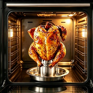 Stainless Steel Portable Vertical Chicken Roaster Rack Drip <b>Pan</b> Detachable <b>Stand</b> BBQ Grilling Tools Outdoor Use Oven Smoker - Product Image 2