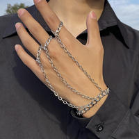 Punk Gothique Bracelet et Bague Ensemble pour Hommes Hip Hop Chaîne Bracelet En Acier Inoxydable Personnalisable Edgy Street Style Bijoux