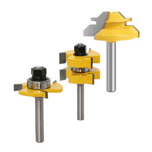 Joint de rainure de langue assembler des mèches de routeur rainure en T Tenon <span class=keywords><strong>fraise</strong></span> sculpture pour le travail du bois dents outils de coupe - Product Image 1