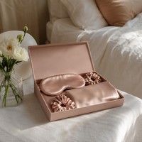 Ensemble de luxe pour le sommeil en soie de mûrier 100% naturelle 22 Momme, comprenant taie d'oreiller, masque de nuit et chouchous, idéal pour la vente en gros, OEM/ODM