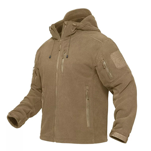 Áo khoác nỉ chiến thuật màu nâu CONMR dành cho nam, quần áo đi bộ đường dài mùa đông, áo khoác leo núi có nhiều túi, kèm huy hiệu - Product Image 1