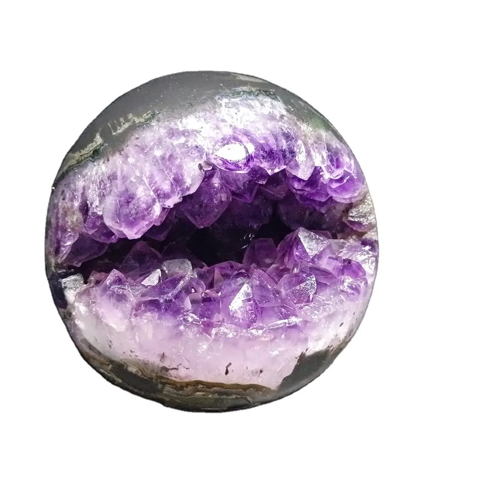 Hochwertige offene Lächeln Amethyst Kristall Geode Kugel natürliche Kristall kugel Kristalle Heils teine