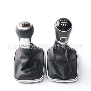 Funda Protectora de Palanca de Cambios de Coche, Cuero Negro con Costuras Rojas, para Volkswagen Bora FX-386BL - Product Image 1