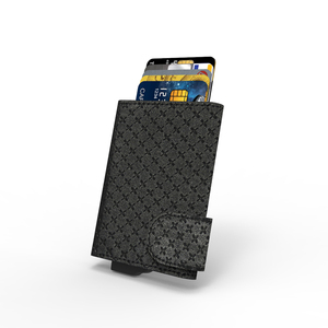 CardHoda Aluminum PU <b>Wallet</b> X Pattern Collection <b>RFID</b> <b>Blocking</b> Card Holder 4-6 Cards Money Short Length Unisex - Product Image 6