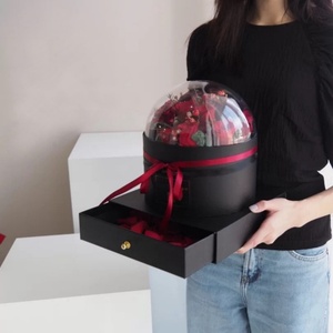 <b>Round</b> Transparent Plastic Lipstick Drawer Orange 520 Valentine's Day Flower <b>Gift</b> <b>Box</b> - Product Image 6