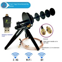 Antena WiFi de Alta Ganancia 3.5dbi 2.4G, Amplificador de Señal Direccional, Adaptador de Tarjeta de Red Inalámbrica USB para Laptop, PC de Escritorio, con Tornillo