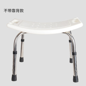 Chaise de douche en acier inoxydable, réglable en hauteur, 52x38x76 cm, sans dossier, pour équipement de sécurité dans la salle de bain - Product Image 1
