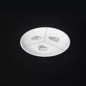 Plato de plástico ecológico para porciones de diabetes con secciones divididas para una alimentación saludable y dieta bariátrica Dieta macro - Product Image 3