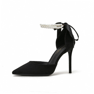 Tacones Mujer 2025 Pearls Wedding Shoes Women <b>Pumps</b> Pointed Toe Strap Formal Party Dress High Heels - Product Image 1