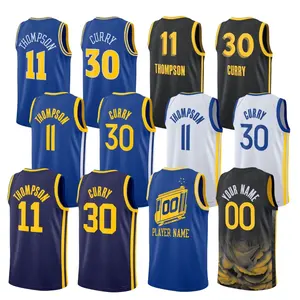 Wholesales top quality #30 Stephen Curry #11 Klay Thompson #23 Draymond Green Stitched/hot pressed Basketball jersey