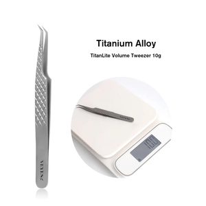VEYES pinset bulu mata <span class=keywords><strong>Stainless</strong></span> profesional, 10g ekstensi bulu mata, Titanium Aloi kekuatan ringan yang layak untuk Salon