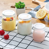100ml 150ml 200ml Bouteille de sirops de beurre d'arachide de dessert de bonbons sucrés de pouding en verre avec couvercles en plastique