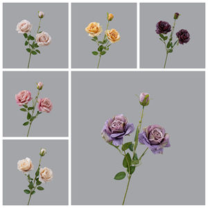ดอกกุหลาบประดิษฐ์ CallaFloral ก้านเดี่ยว ผ้าทอแบบ Pan Weaving สำหรับตกแต่งภายใน สีขาว สีม่วง สีเหลือง สีแดงไวน์ - Product Image 3