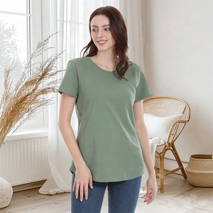 Ekouaer Lot de 3 hauts <span class=keywords><strong>d</strong></span>'<span class=keywords><strong>allaitement</strong></span> pour femmes enceintes, rayés, respirants, en polyester et élasthanne, gris, rouge vin - Product Image 6