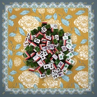 Jeu de Mahjong Américain Portable et Durable en Acrylique, Peint à la Main et Profondément Gravé, Thème Animaux Sauvages de Noël, avec Tapis de Mahjong Imprimé