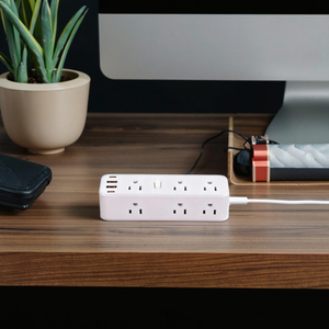 Mỹ công nghiệp 15A 125V Điện mở rộng ổ cắm Mỹ điện dải bảo vệ tăng 9 cửa hàng 2 cổng USB 2 cổng USB-C 1.5m - Product Image 4