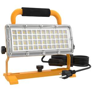 Lámpara de Trabajo LED de 6500LM, Equivalente a 500w, Luz de Inundación de 5000k, IP67 Impermeable, Soporte Ajustable, Portátil - Product Image 1