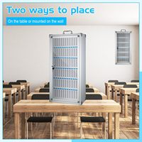 Armoire de rangement pour téléphones portables en alliage d'aluminium à 72 emplacements, résistante à la poussière, fixation murale avec fermeture à boucle pour bureau/salle de classe/salle de sport