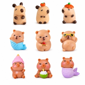 Figuras de Capibara de Resina en Miniatura al por Mayor, Estilos Surtidos para Micropaisajes, Decoración de Jardines de Muñecas, Manualidades DIY, OEM Personalizado - Product Image 1