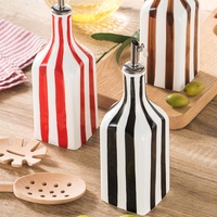 Botol Minyak Keramik Bergaris Lukis Tangan Modern Kreatif Lelyi, Botol Minyak Zaitun Ramah Lingkungan, Botol Bumbu Dapur, Botol Kecap