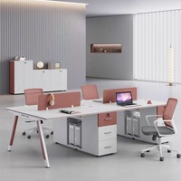 Ensemble de chaises de bureau haut de gamme pour personnel, bureau informatique moderne avec cloisons, matériau ignifuge, personnalisable, bureau amovible