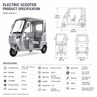 Triciclo Eléctrico de 3 Ruedas Directo de Fábrica en China, Doble Asiento, Faro LED, 1000W, Motor sin Escobillas, para Personas Mayores y Familias