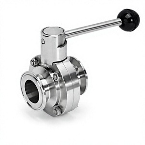 TAIWAN Size 1" Sanitary Manual Ball with <b>Tri</b> <b>Clamp</b> Ends with circle handle | Stainless Steel | OEM & ODM Manufacturer - Product Image 1