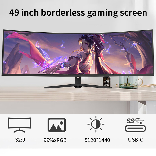 2026 Best Selling 49 Inch 5K 240Hz Ultra Wide Curved LCD Monitor PC Computer Gaming Monitors