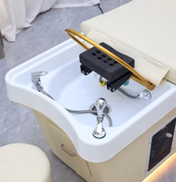 Lit de lavage de cheveux moderne pour salon de beauté et spa, idéal pour le massage thaïlandais et le soin des cuirs chevelus - Vente chaude