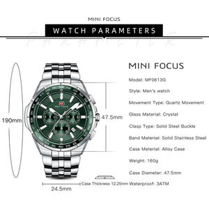 <span class=keywords><strong>Reloj</strong></span> <span class=keywords><strong>MINI</strong></span> <span class=keywords><strong>FOCUS</strong></span> MF0613G <span class=keywords><strong>MF</strong></span> 0613, <span class=keywords><strong>Reloj</strong></span> de Cuarzo para Hombre, de Lujo, a la Moda, de Acero Inoxidable, Original, en Oferta - Product Image 6