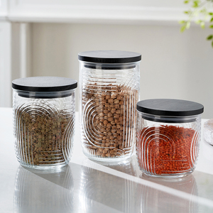 Tùy chỉnh 500ml 980ml kín miệng rộng thực phẩm kẹo Frosted Fancy thủy tinh lớn lưu trữ lọ - Product Image 2