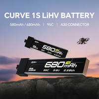 Batterie Lipo FPV CADDXFPV CURVE 580mAh & 680mAh avec connecteur A30 1S 3.8V 95C pour drone RC CURVE MICRO 16 1S