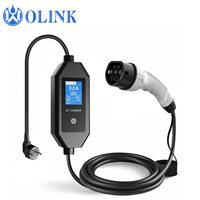 Estación de Carga Portátil para Vehículos Eléctricos OLINK, 11KW AC Nivel 2, Cargador Tipo 2, 16A Trifásico, IP54 Impermeable