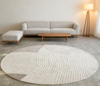 Handgefertigter Wollteppich mit Geometrischem Muster Premium Weicher Plüsch Hochfloriger Moderner Stil Kilim Umweltfreundlich