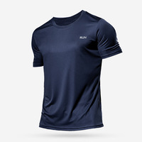 Toptan erkek nefes atletik T Shirt hızlı kuru koşu spor üst