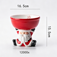 Gamelle en céramique pour chat, surélevée, motif Père Noël, pour la protection du cou, gamelle en céramique pour animaux de compagnie, gamelle pour nourriture pour chat