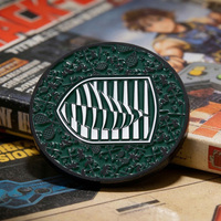 Pièces de monnaie personnalisées en alliage de zinc, émail vert, design 3D avec détails de chouilles, orge, blé et cône de pin, pièce commémorative pour cadeau souvenir