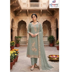 Embroidered Ajmera Fashion Women's Traditional Ethnic Suit for Wedding Festival Party-Quick Dry Wrinkle Free Stretchable All - Product Image 1
