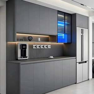 Modern Luxury Living Room <b>Storage</b> <b>Cabinets</b> Customizable <b>Wooden</b> Dining Side Display <b>Cabinets</b> for Villa Home Stainless Steel - Product Image 5