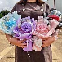 Yunnan Eeuwige Roos Pom-Pom Bobo Bal Bloemboeket Lichtvenster Display Cadeaubox Hortensia Gedroogde Bloem Festival/Valentijnsdag